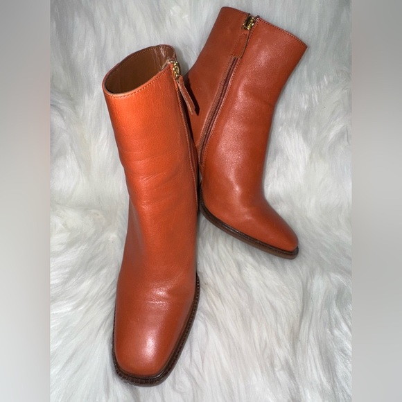 Diba Orange Ankle Boots with Block Heel - Picture 8 of 10
